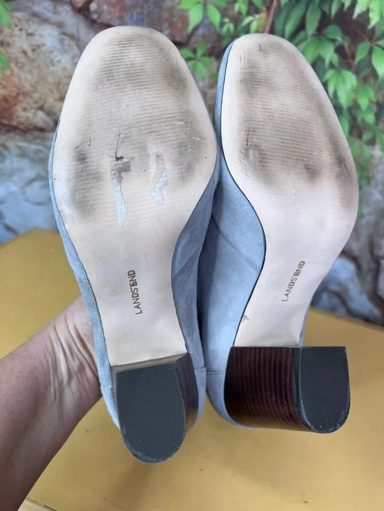 LANDS' END Gray Suede Lace-Up Oxfords, 7B - Picture 14 of 16